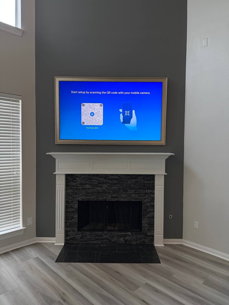 Samsung Frame TV no-gap flush wall mount, Houston TX #4